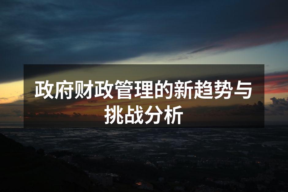 政府财政管理的新趋势与挑战分析
