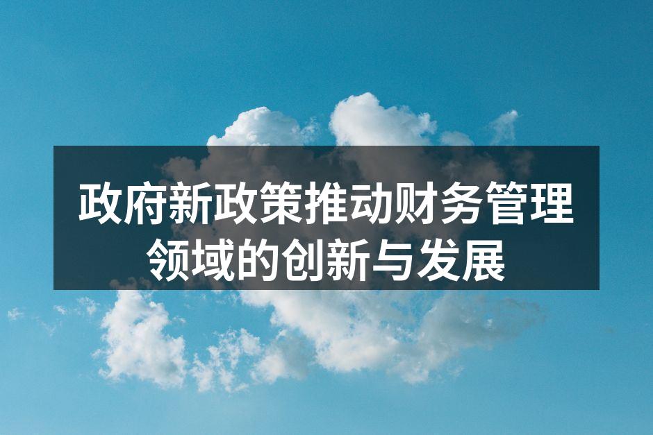 政府新政策推动财务管理领域的创新与发展